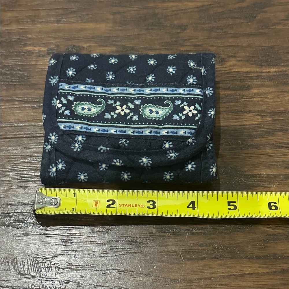 Vera Bradley Women's Blue, White & Green Tri-Fold Wallet - Picture 9 of 10